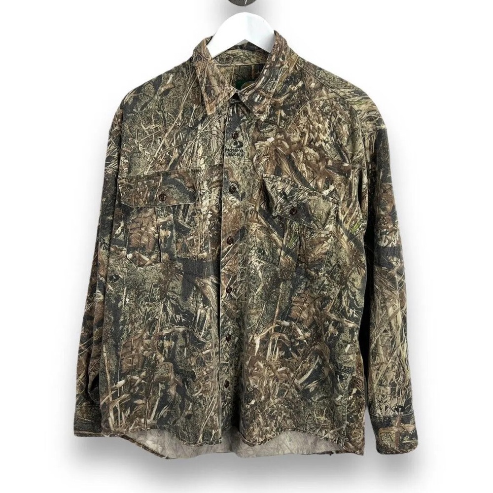 True Timber Camo Shirt Mens Medium Camouflage‎ Long Sleeve Button Hunting Size M
